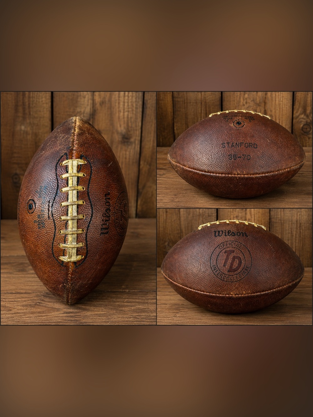 Wilson Leather Official Intercollegiate Football 1965 Stanford Cardinal Model